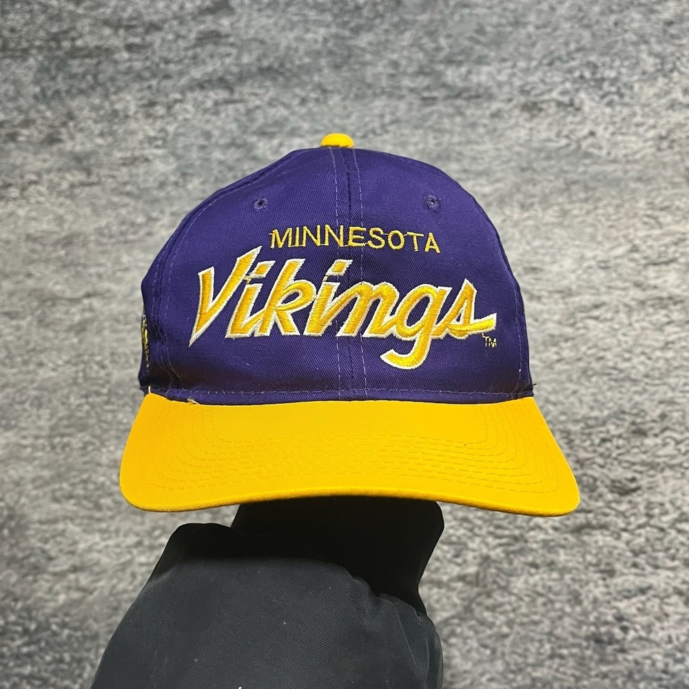 Vintage Minnesota Vikings Sports Specialties Script Hat Snapback Twill NFL Cap